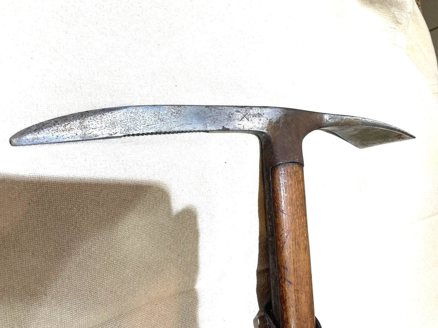 Antiguo Piolet De Marcha De Madera 88 Cm