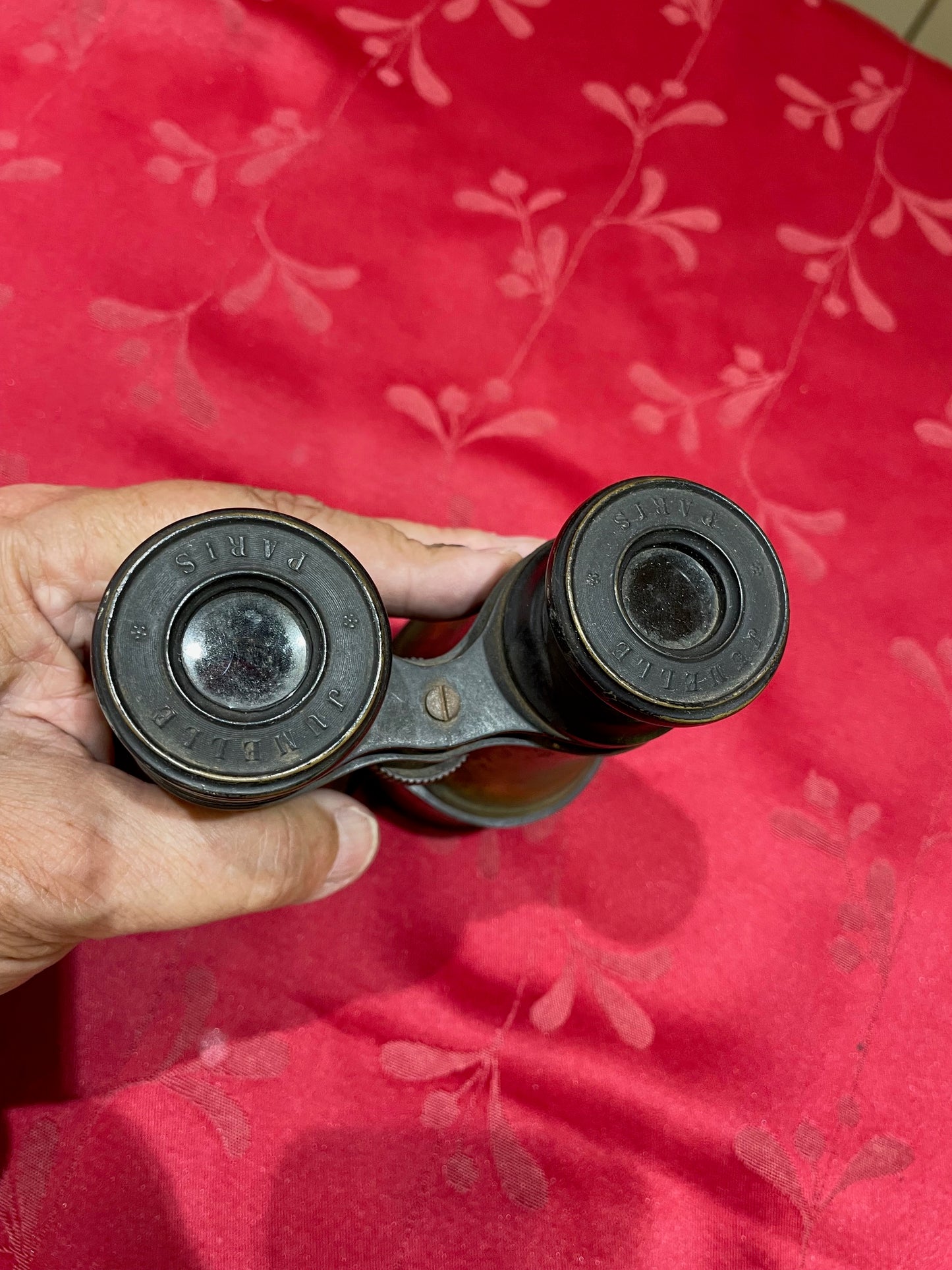 Antiguo Binoculares De Bronce Franceses