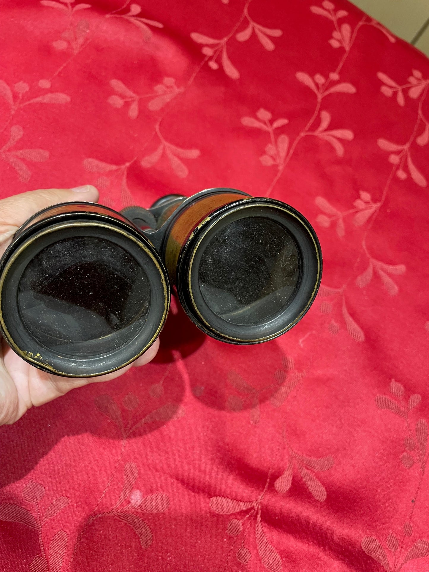 Antiguo Binoculares De Bronce Franceses