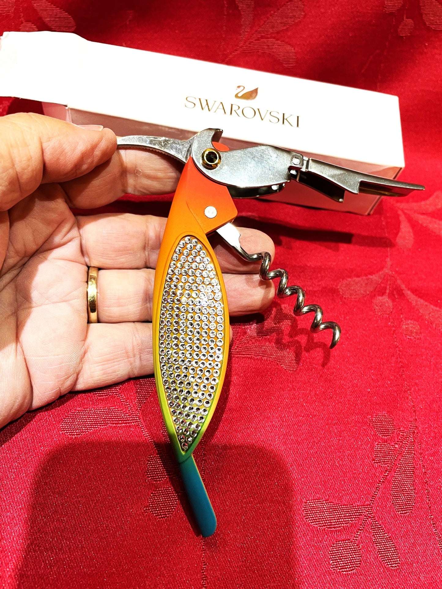 Precioso Y Muy Fino Sacacorcho Swarovski