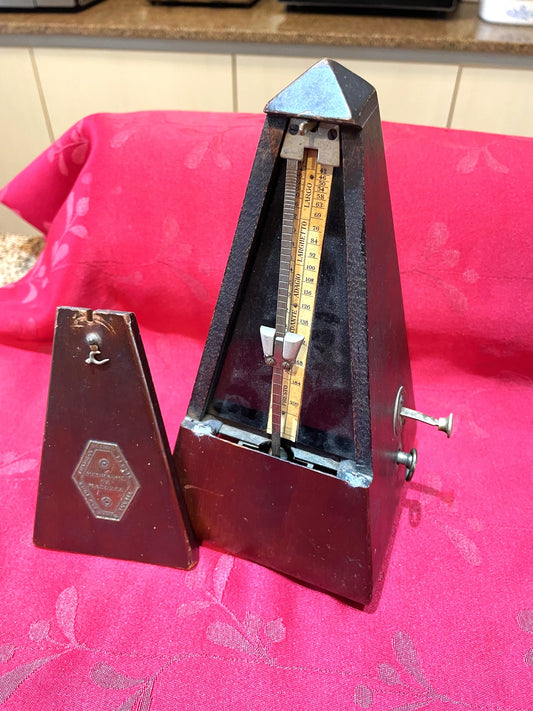 Antiguo Metronomo De Madera Maelzel Buen Estado