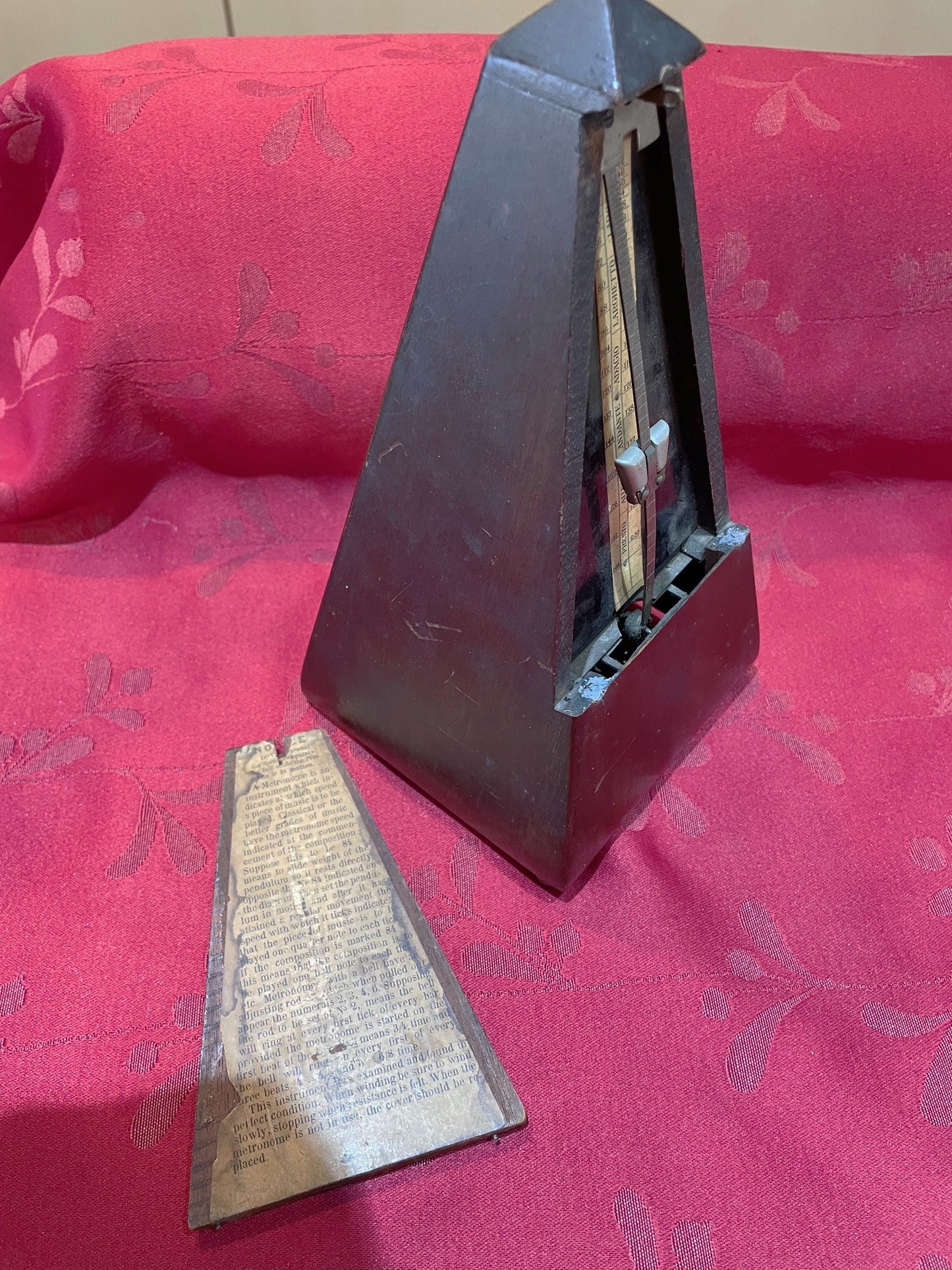 Antiguo Metronomo De Madera Maelzel Buen Estado