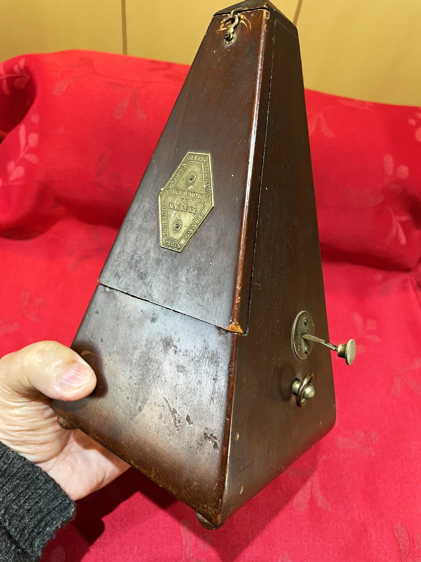 Antiguo Metronomo De Madera Maelzel Buen Estado