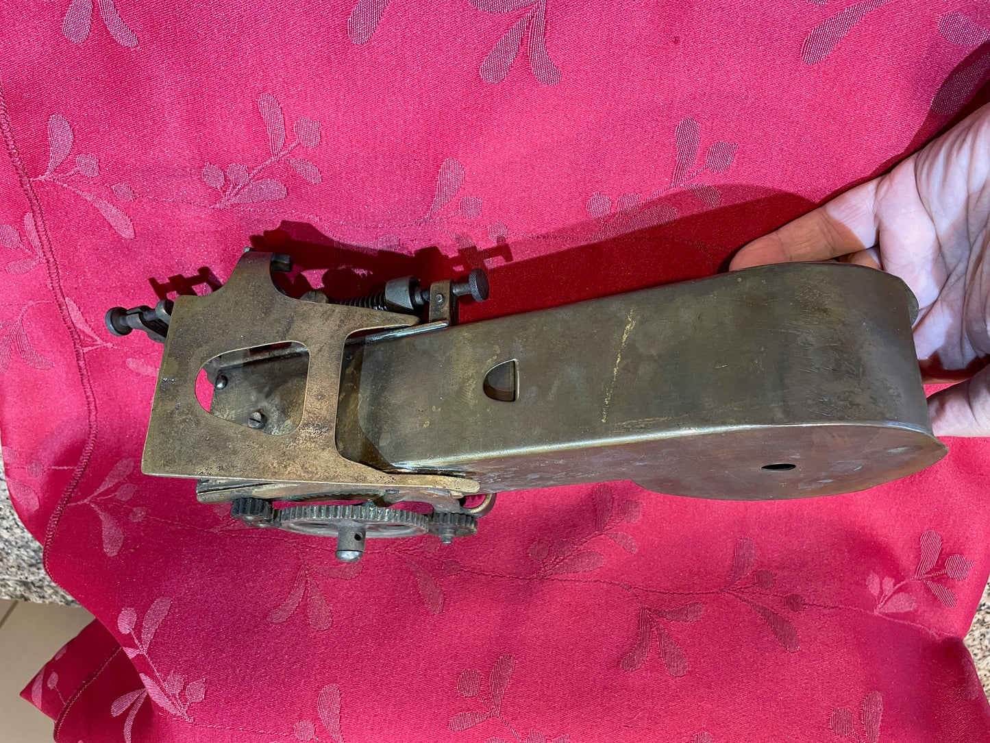 Curiosa Antigua Máquina Dispensadora De Cinta Adhesiva de Bronce