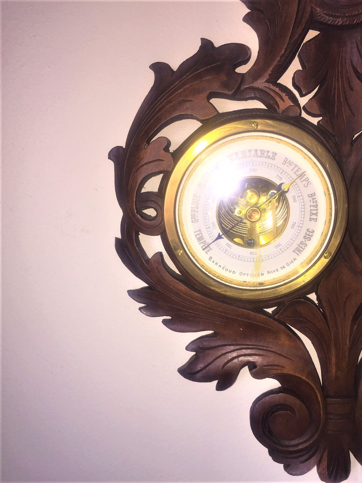 Precioso Antiguo Barometro Termometro Frances