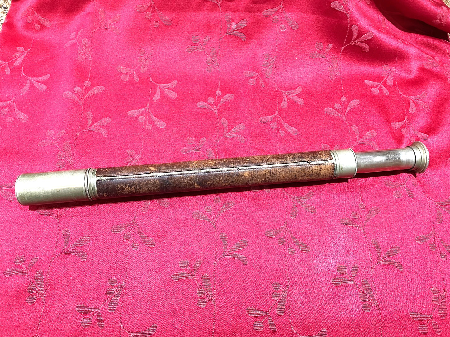 Antiguo Catalejo Telescopio Bronce Marca Ross Ingles 58 Cm.