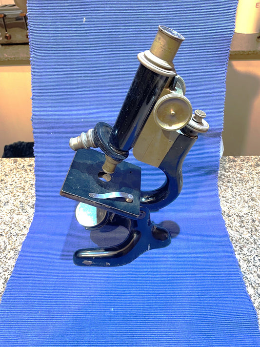 Antiguo Microscopio De Bronce Y Metal Bausch & Lomb