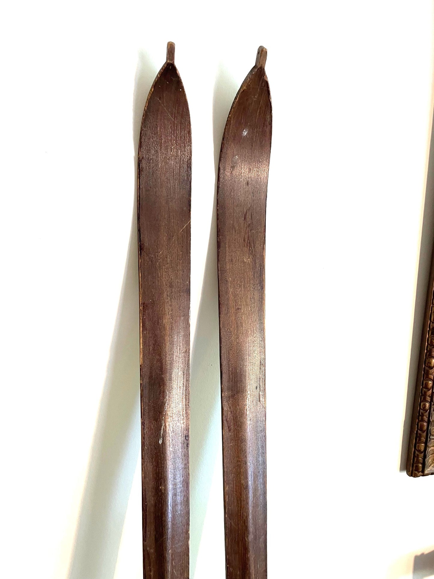 Par De Muy Antiguos Skis Skies Esquies De Madera 1,9 Mts