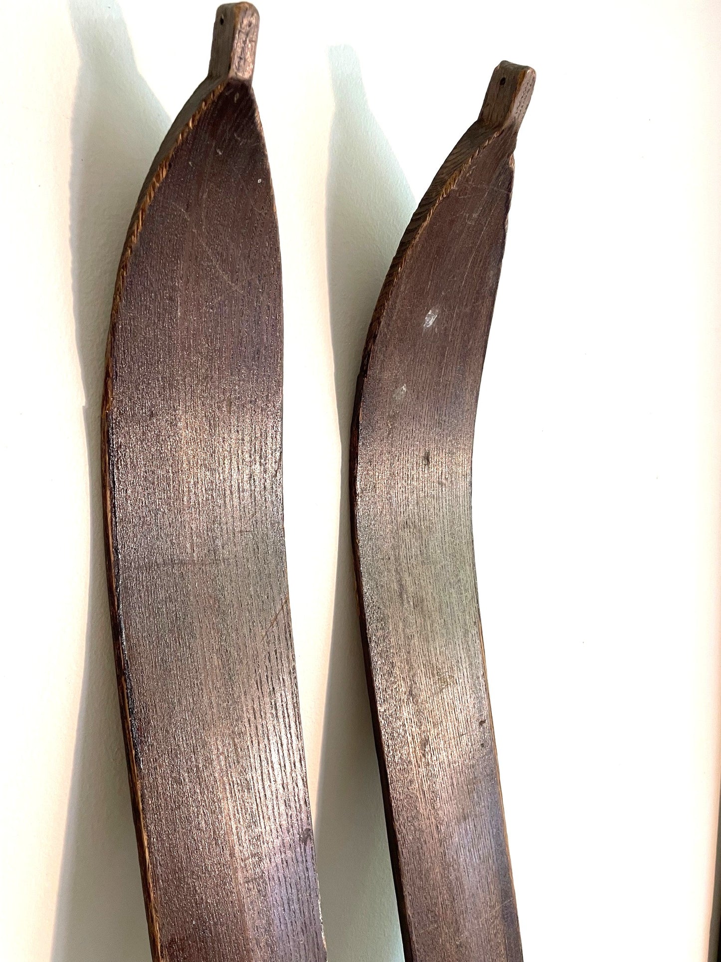 Par De Muy Antiguos Skis Skies Esquies De Madera 1,9 Mts