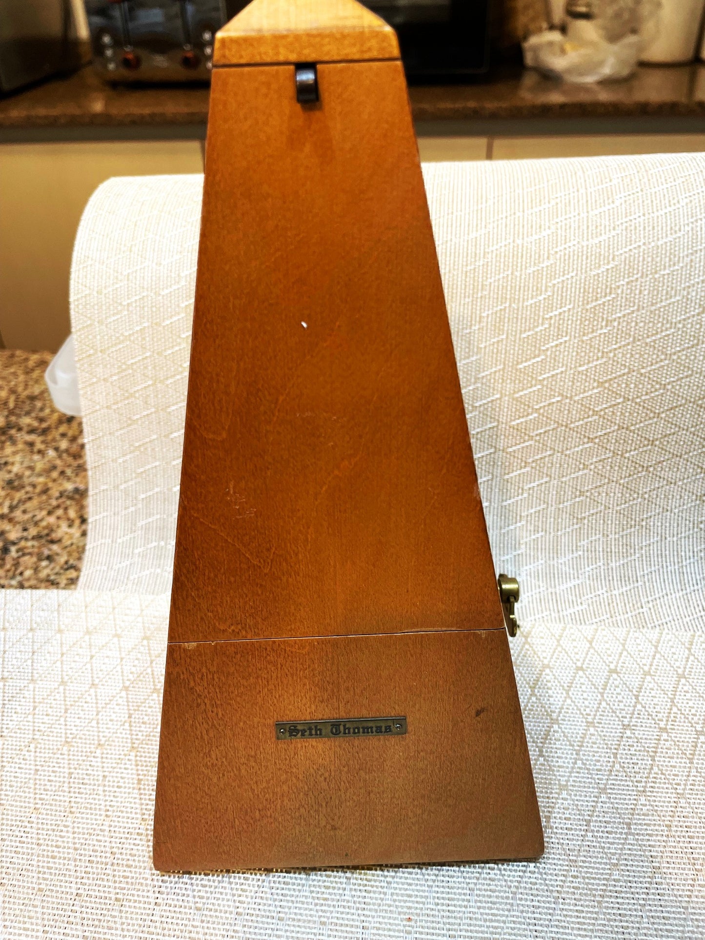 Antiguo Metronomo De Madera Seth Thoma Americano Buen Estado