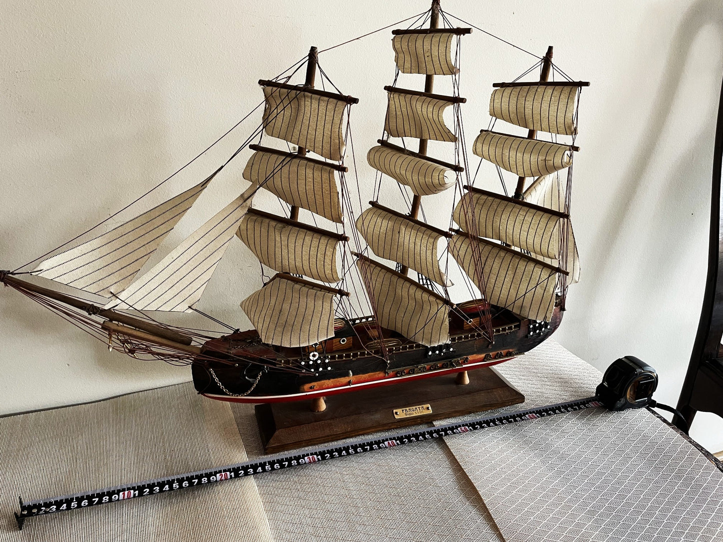 Preciosa Maqueta Modelo Barco Velero Fragata Antigua De 70 X 52 Cm