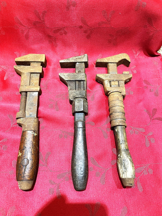 Antiguo Juego De 3 Llaves Inglesas