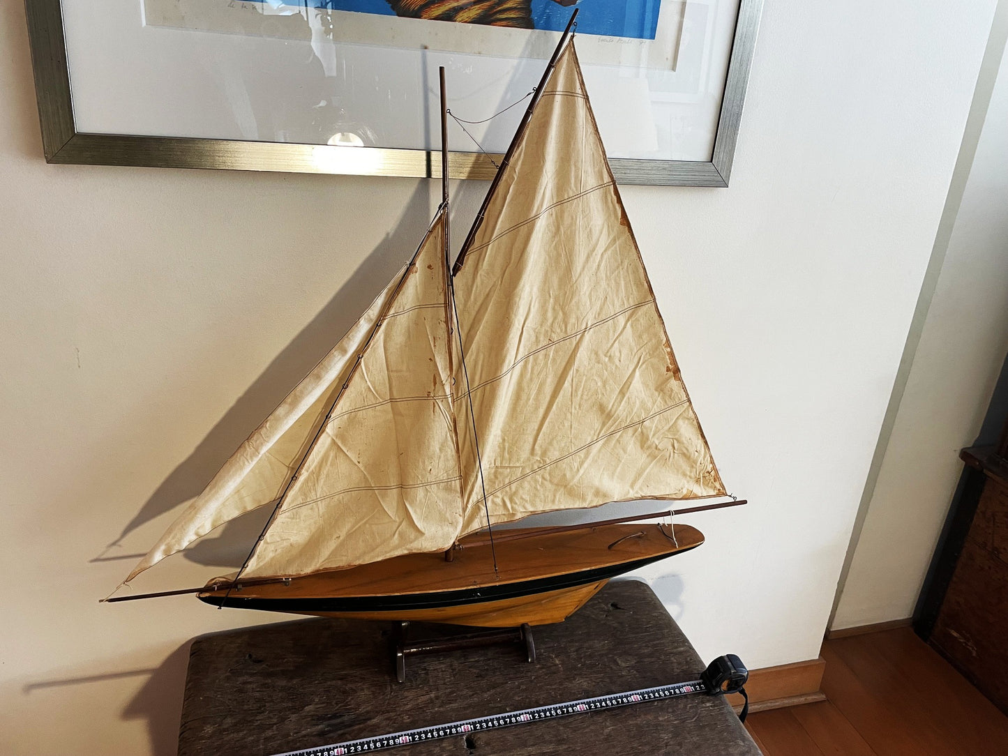 Preciosa Gran Maqueta Modelo Velero Yate De 110 X 105 Cm