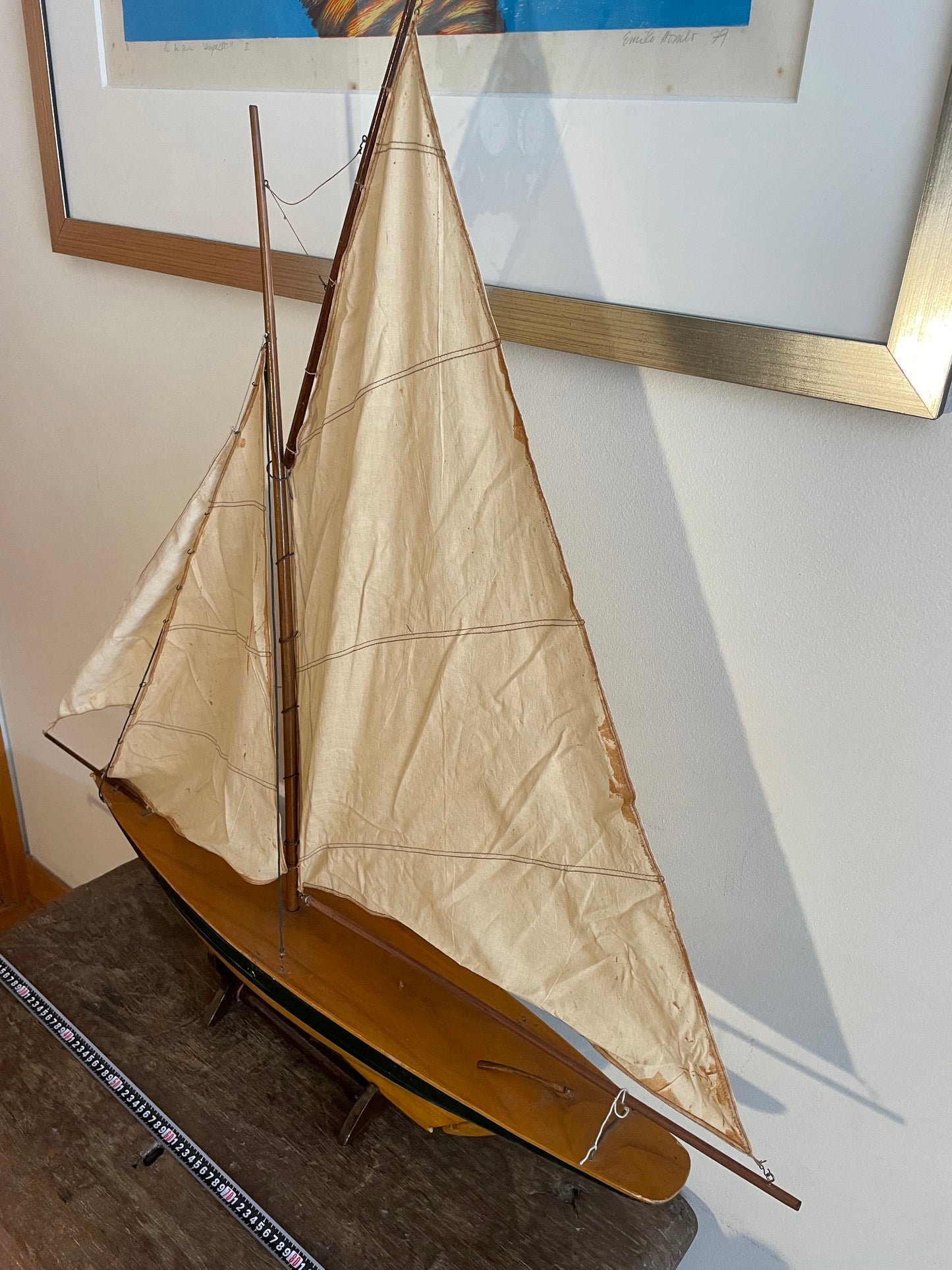 Preciosa Gran Maqueta Modelo Velero Yate De 110 X 105 Cm