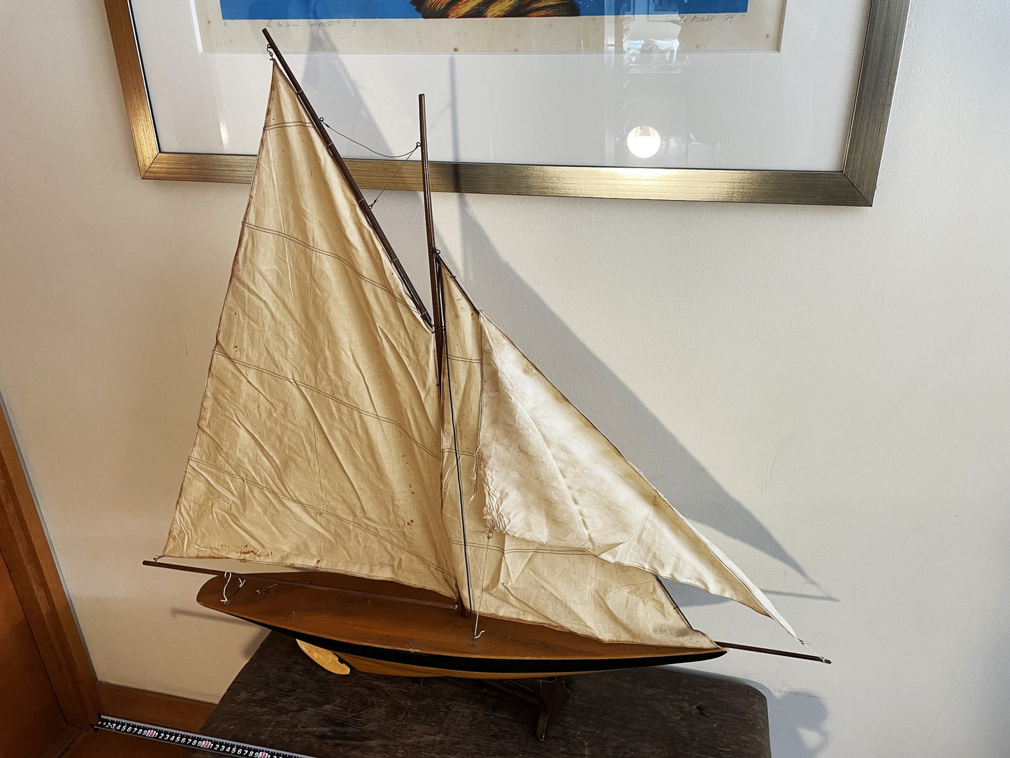 Preciosa Gran Maqueta Modelo Velero Yate De 110 X 105 Cm