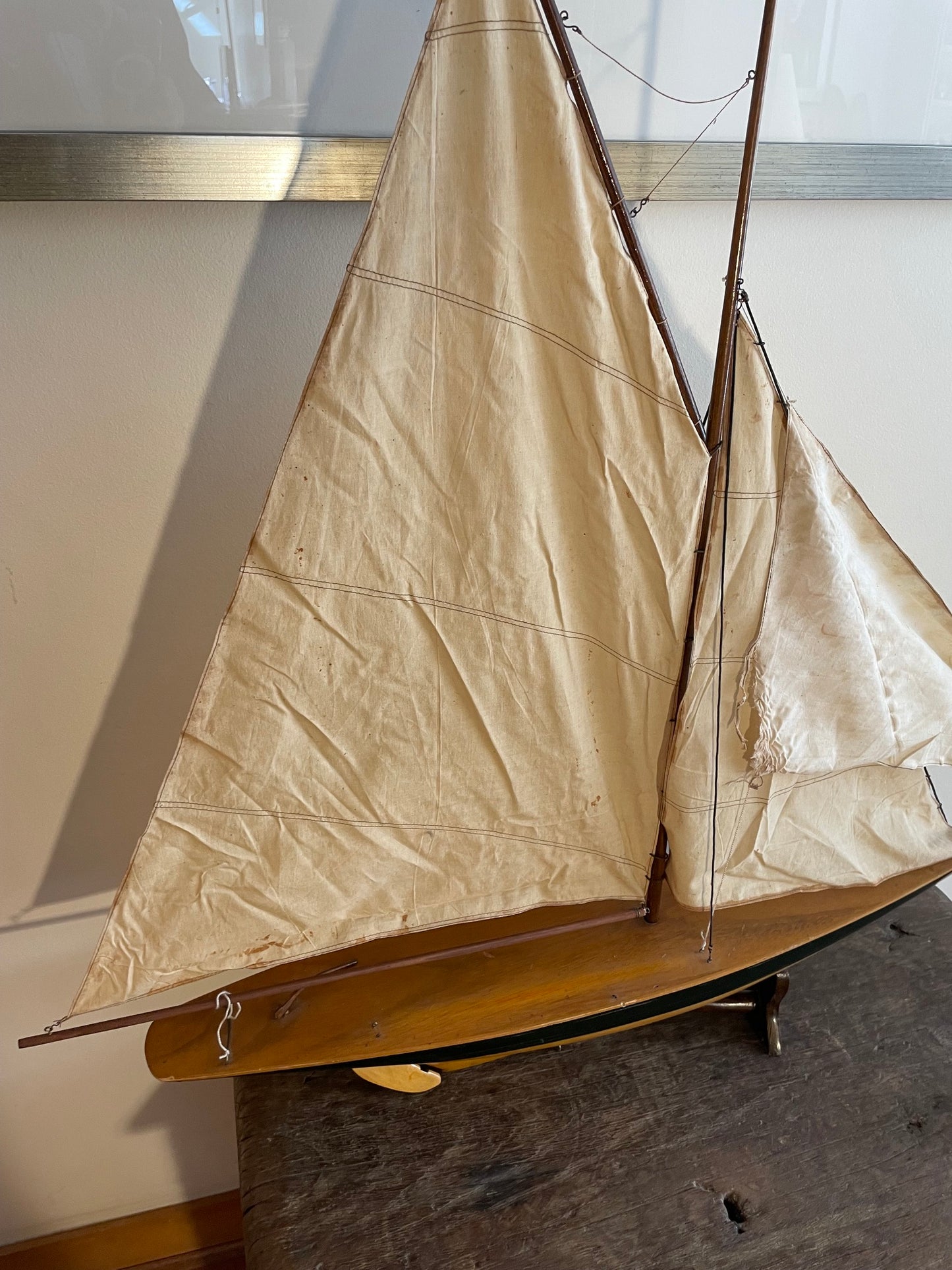 Preciosa Gran Maqueta Modelo Velero Yate De 110 X 105 Cm