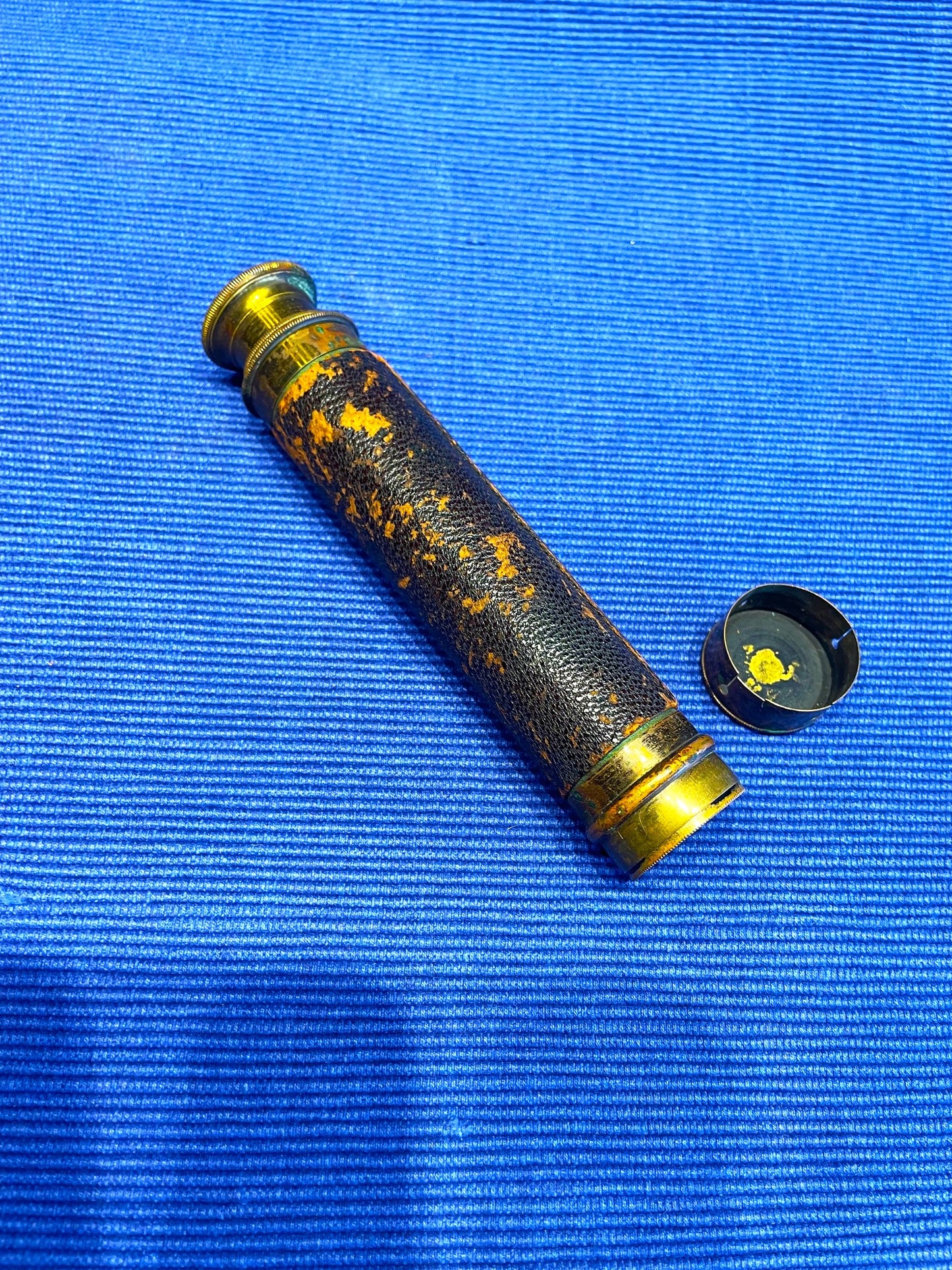 Muy Antiguo Catalejo Telescopio De Bronce 40 Cm Francés