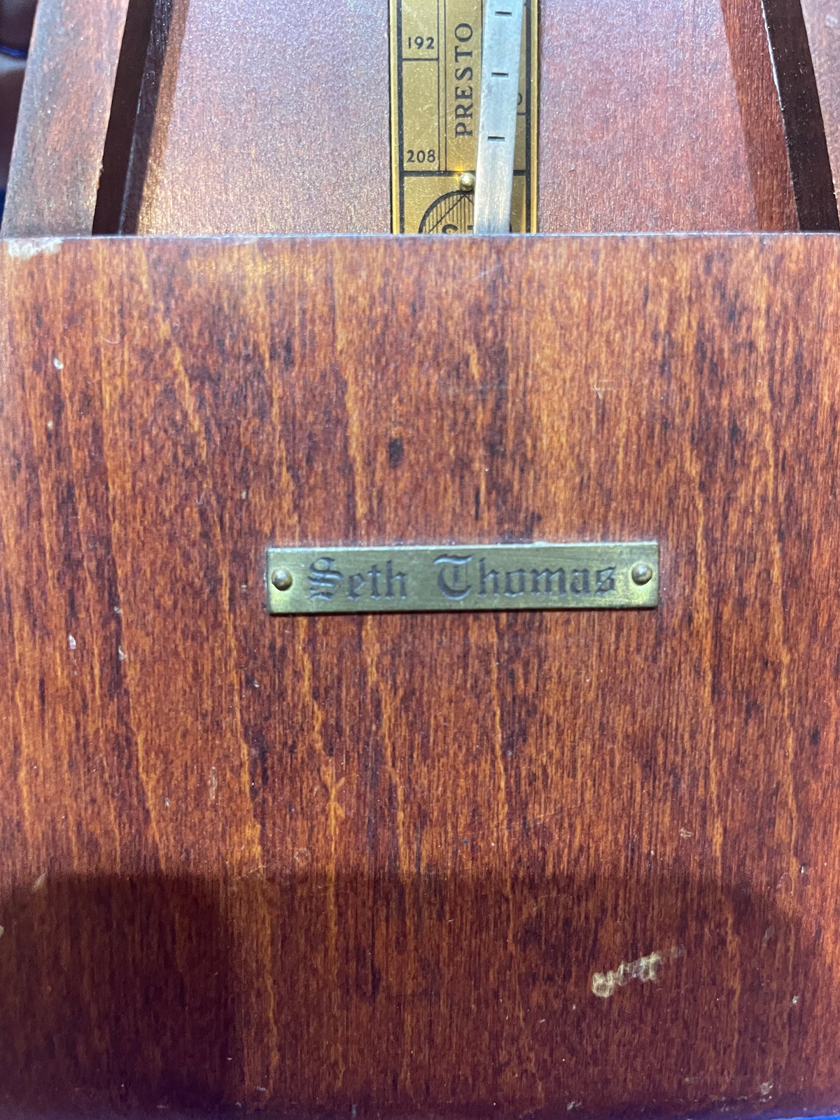 Metrónomo Seth Thomas De Madera Americano Buen Estado