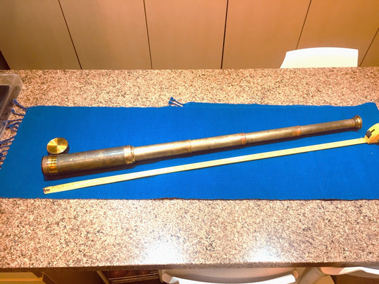 Antiguo Catalejo Telescopio Bronce Buen Estado 90 cm