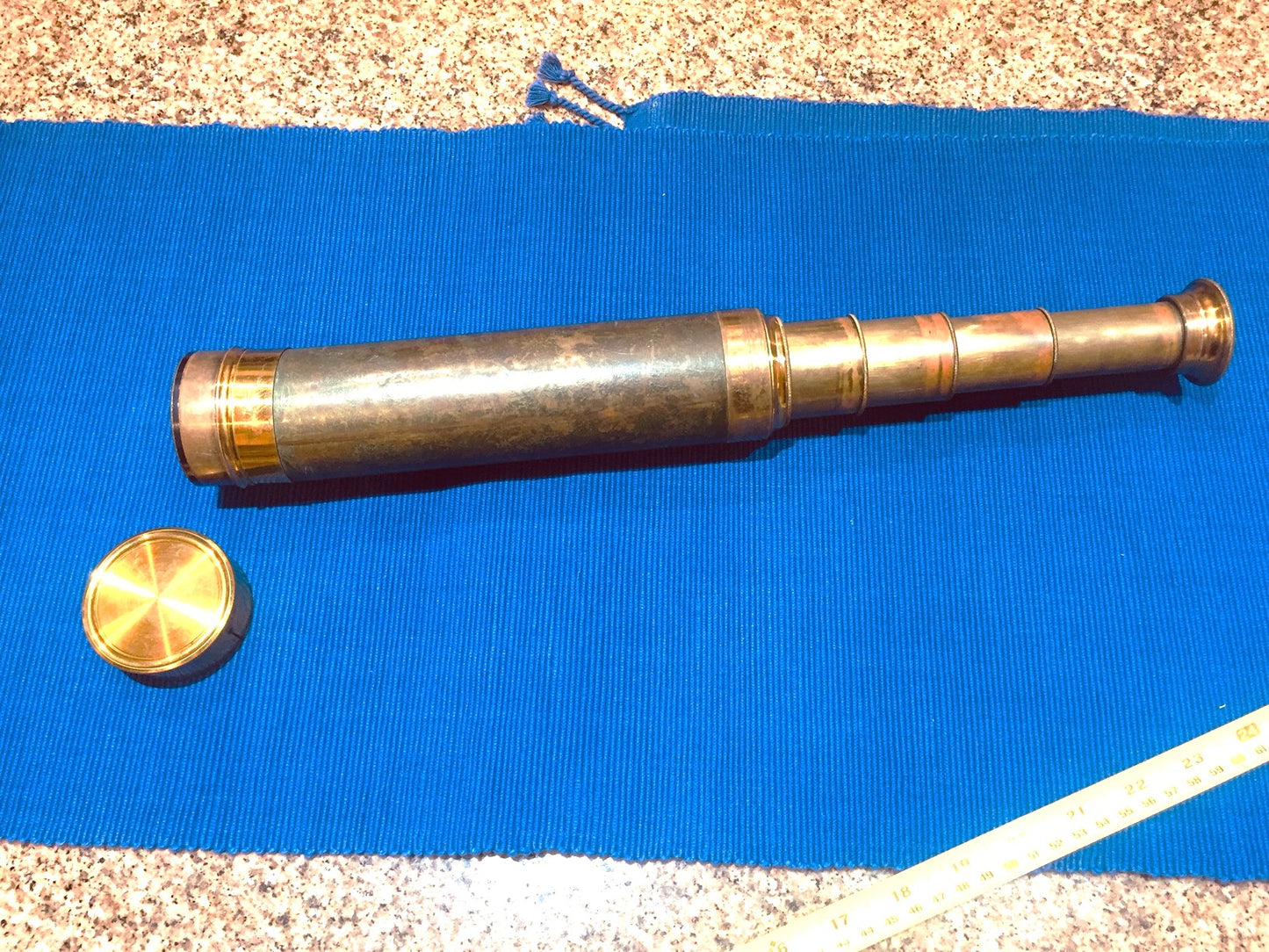 Antiguo Catalejo Telescopio Bronce Buen Estado 90 cm