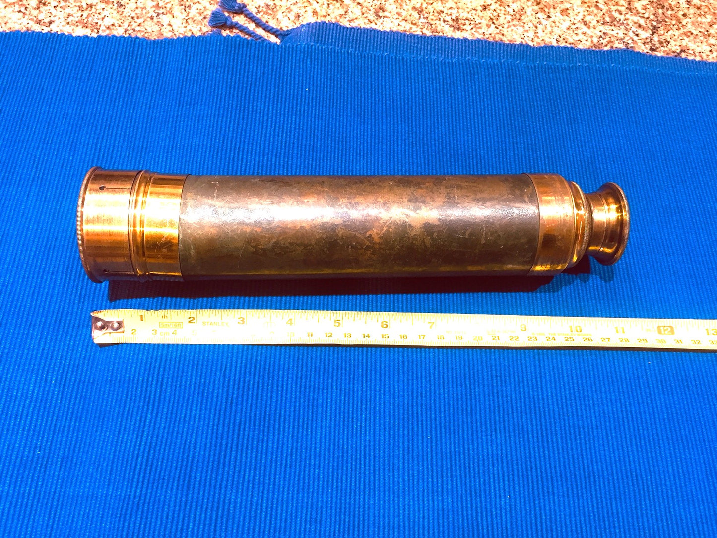 Antiguo Catalejo Telescopio Bronce Buen Estado 90 cm