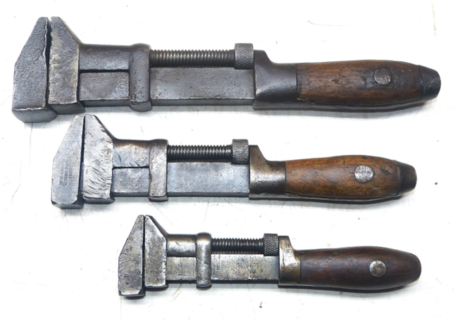 Antiguas herramientas Juego De 3 Llaves Inglesa