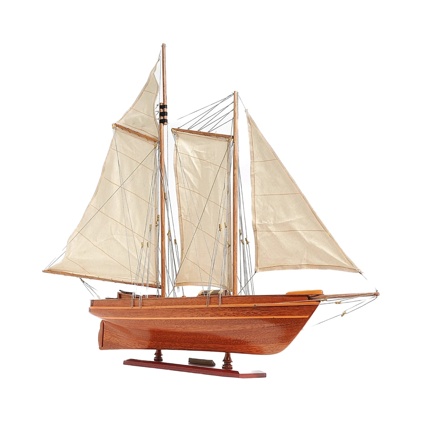 Impecable Maqueta Madera Modelo Velero Yate De 80 X 68 Cm