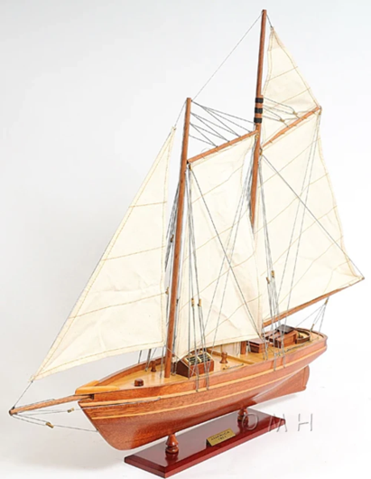 Impecable Maqueta Madera Modelo Velero Yate De 80 X 68 Cm